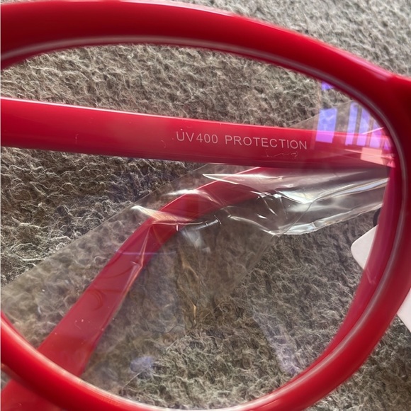 RED VINTAGE LOOK CAT EYE  FRAME BLUE LIGHT BLOCKING GLASSES.…NEW - Picture 10 of 12